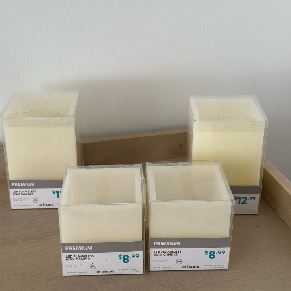 Premium LED Flameless Wax Candle - Cream